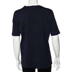 Pre Owned Moschino Navy Blue Kid's Painting Embroidered Cotton T-Shirt M