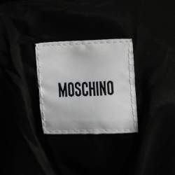 Pre Owned Moschino Black Crepe Sequined Trim Detail Hook Front Jacket L