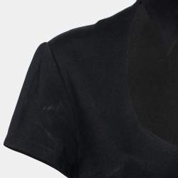 Pre Owned Moschino Black Knit Detachable Collar Midi Dress L