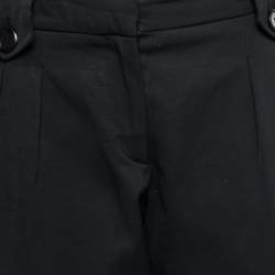 Pre Owned Moschino Black Crepe Cropped Trousers M