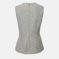 Moschino Monochrome Wool Key Embellished Neck Sleeveless Top M