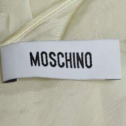 Pre Owned Moschino White/Black Lace Top L