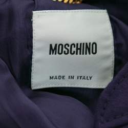 Pre Owned Moschino Purple Wool Flared Hem Button Front Jacket S