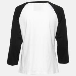 Pre Owned Moschino White-Black My Little Pony Printed Crew Neck Long Sleeve T-Shirt L