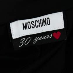 Pre Owned Moschino Black Cotton Zip Embellished Jumpsuit M