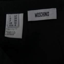Pre Owned Moschino Black Geometric Embroidered Organza Knee-Length Skirt M