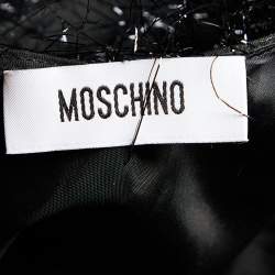 Pre Owned Moschino Black Synthetic Lurex Fringed Sleeveless Gown S