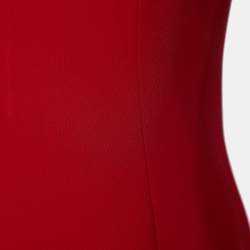 Pre Owned Moschino Red Crepe Paneled Back Mini Dress S