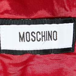 Pre Owned Moschino Red Crepe Paneled Back Mini Dress S