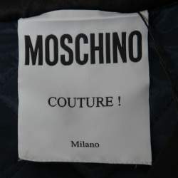 Moschino Couture Navy Blue Quilted Button Front Jacket L