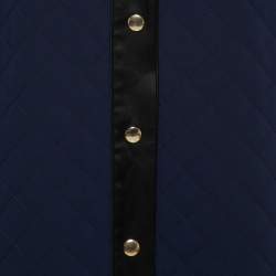 Moschino Couture Navy Blue Quilted Button Front Jacket L