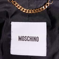 Moschino Black Cotton & Silk Contrast Trim Open Jacket M