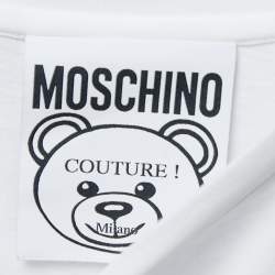 Pre Owned Moschino Couture White Cotton Frame Teddy Bear Print Oversized T-Shirt S