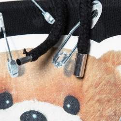 Pre Owned Moschino Black Cotton Safety Pin Bear Hooded Sweatshirt S