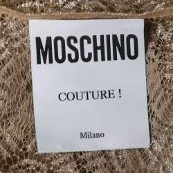 Pre Owned Moschino Beige Lace Skirt Top Set M