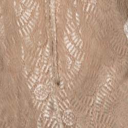 Pre Owned Moschino Beige Lace Skirt Top Set M