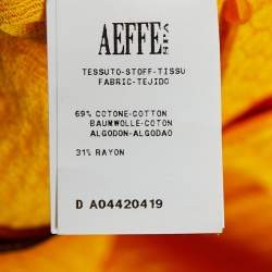 Pre Owned Moschino Yellow Textured Cotton Cutout Detail Jumpsuit S