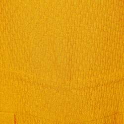 Pre Owned Moschino Yellow Textured Cotton Cutout Detail Jumpsuit S