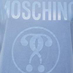 Moschino Blue Logo Print Cotton Crew Neck Short Sleeve T-Shirt M