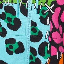 Moschino Cheap And Chic Multicolor printed Cotton Knit Sleeveless Hoodie L