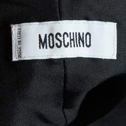 Pre Owned Moschino Black Silk Corset & Chiffon Overlay Detail Top L