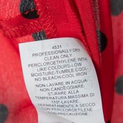 Moschino Red Polka Dot Printed Silk Ruffled Midi Wrap Dress L