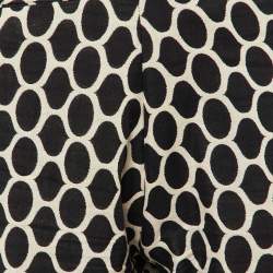Pre Owned Moschino Black Patterned Cotton Jacquard Capri Pants L
