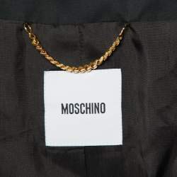 Moschino Black Synthetic Drape Detail Balloon Style Mini Dress 