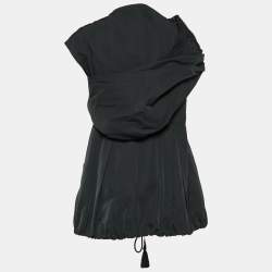 Moschino Black Synthetic Drape Detail Balloon Style Mini Dress 
