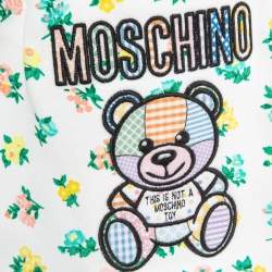 Pre Owned Moschino White Floral Printed Shorts M