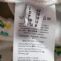 Pre Owned Moschino White Floral Printed Shorts M