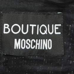 Pre Owned Moschino Black Tweed Embellished Single Breasted Blazer S