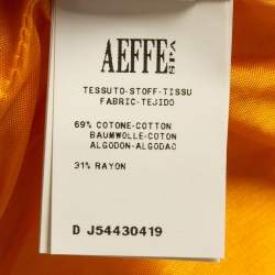 Moschino Orange Textured Cotton Blend Tulip Petal Sheath Dress M