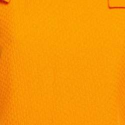 Moschino Orange Textured Cotton Blend Tulip Petal Sheath Dress M