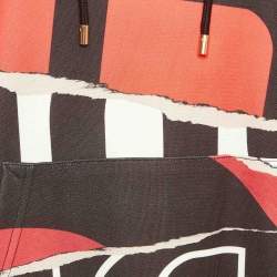 Pre Owned Moschino Multicolor Printed Jersey Oversized Hoodie S