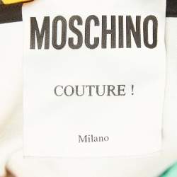 Pre Owned Moschino Multicolor Printed Jersey Oversized Hoodie S