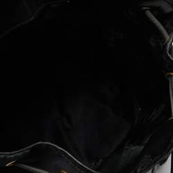 Pre Owned Moschino Black Nylon and Leather Logo Flap Backpack