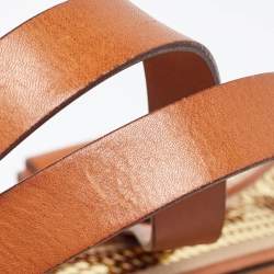 مملوكة مسبقًا Moschino Gold/Brown Sequins and Leather Satchel