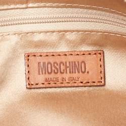 مملوكة مسبقًا Moschino Gold/Brown Sequins and Leather Satchel