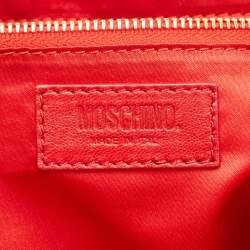 Moschino Red/Blue Quilted Nylon Polka Flap Shoulder Bag