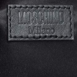 Pre Owned Moschino Black Nylon and Leather Classic Logo Bucket Bag