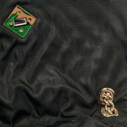 Pre Owned Moschino Black Quilted Nylon Flap Bag