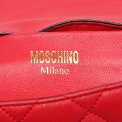 Moschino Red Quilted Leather Chain Detail Shoulder Bag