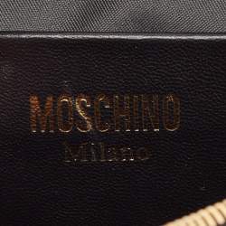 Moschino Black Leather Dollar Studs Crossbody Bag