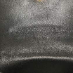 Pre Owned Moschino Black Leather Measuring Tape Chain Shoulder Bag