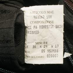 Moschino Dark Brown Nylon Logo Boston Bag