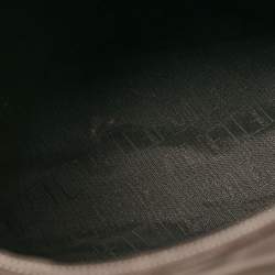 Moschino Dark Brown Nylon Logo Boston Bag