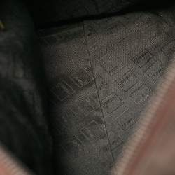 Moschino Dark Brown Nylon Logo Boston Bag