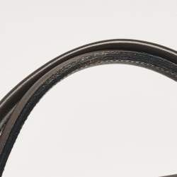 Moschino Dark Brown Nylon Logo Boston Bag