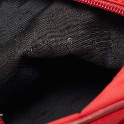 Moschino Red Nylon Mini Logo Bowler Bag
